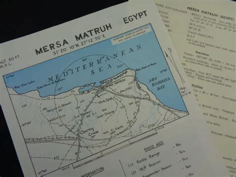 ORIGINAL WW2 RAF Map / Data Sheets for the Airbase at "MERSA MATRUH ...