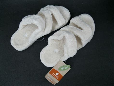 ACORN SPA FIT Adjustable Z-STRAP TERRY SLIPPERS for Women with ...