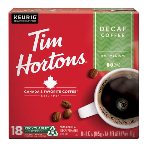 Tim Hortons Decaf K-Cup Coffee Pods, Medium Roast for Keurig Brewers, 18 Ct - Walmart.com ...