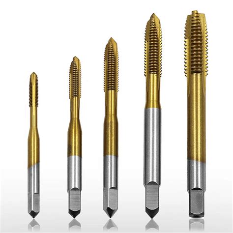 Aliexpress.com : Buy Titanium Coated Thread Tap Drill Metric Hss Spiral Fluted Machine Screw Tap ...