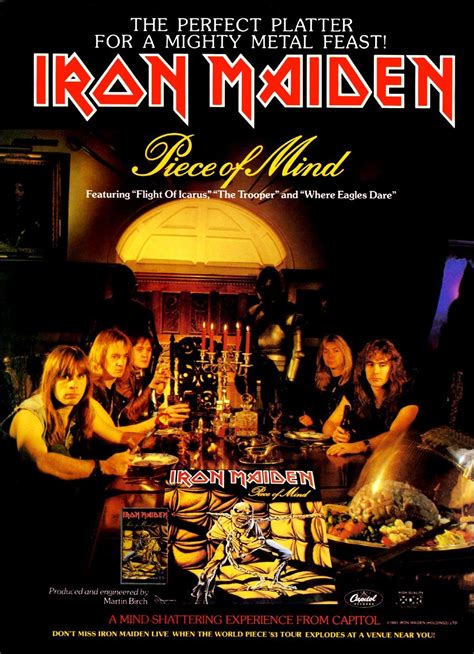 Iron Maiden Rock Band "Piece Of Mind" Album Promo Reproduction Stand-Up Display - Other