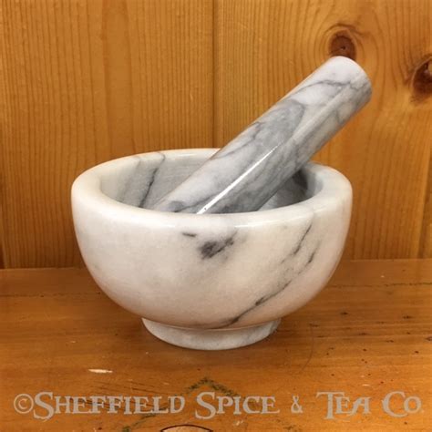 Large White Marble Mortar and Pestle - Sheffield Spice & Tea Co