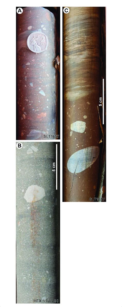 Detail of facies from core photographs. (A) Massive, ferruginous... | Download Scientific Diagram