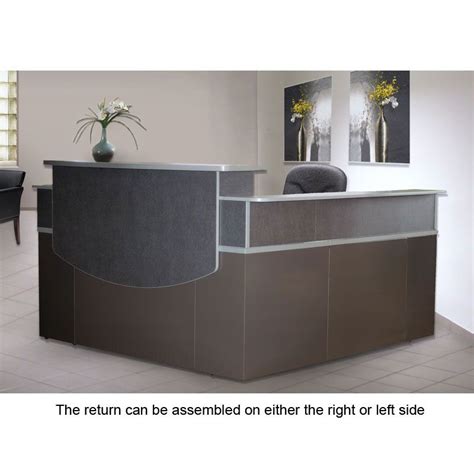 MONTHLY SPECIAL! Mayline CSII Reception Desk L-Shaped with Double Pedestal - CST27 | Laminate ...