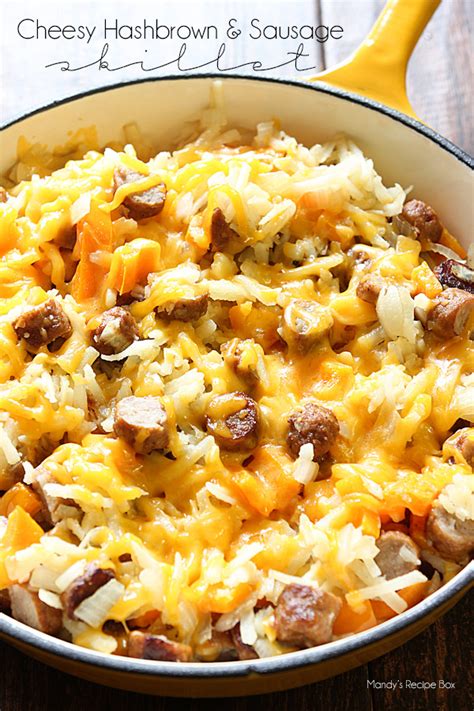 Cheesy Hash Browns and Sausage Skillet | Mandy's Recipe Box