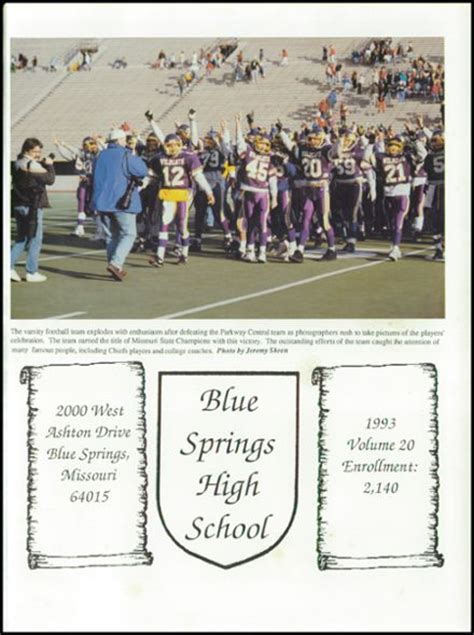 Explore 1993 Blue Springs High School Yearbook, Blue Springs MO - Classmates