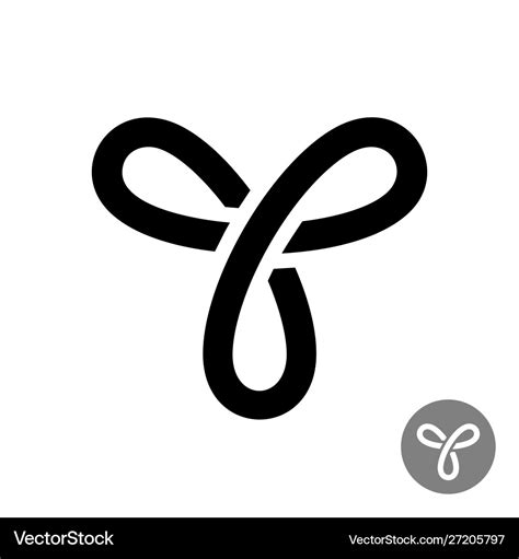 Line triple knot symbol three rounded ends Vector Image