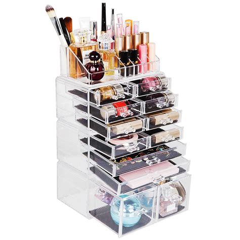 SveBake Makeup Organizer, Plastic Vanity Makeup Cosmetic Organizer ...