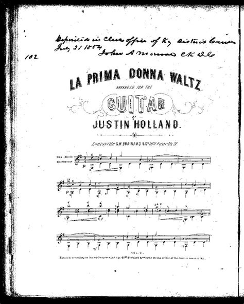 Holland. Justin - La Prima Donna Waltz - Classical Guitar Library ...