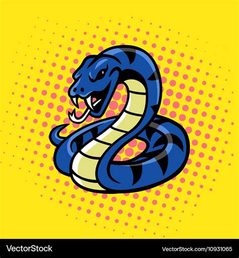 Viper snake pop art style Royalty Free Vector Image