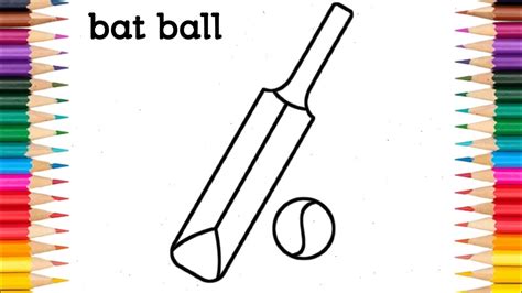 how to draw bat ball ||draw bat ball ||bat ball drawing||kids easy ...