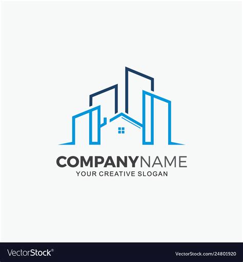 Business building logo modern real estate Vector Image