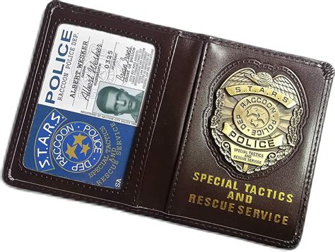 Resident Evil Biohazard S.T.A.R.S Leather Wallet Badge ID Holder R.P.D ...