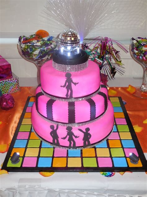 70's Disco Party Cake | Disco cake, Beach wedding cake toppers, Dance ...