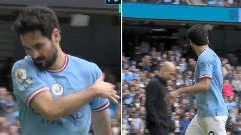 Fans have noticed what happened between Pep Guardiola and Ilkay Gundogan as he came off