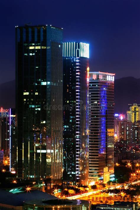 Night View of CBD, Shenzhen Stock Image - Image of night, blue: 8012899