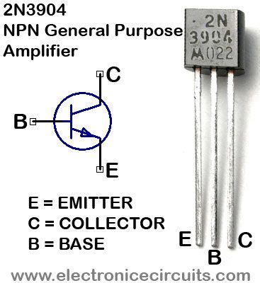 2N3904 NPN transistor pin Configuration pinout General Purpose Amplifier | Electronics circuit ...