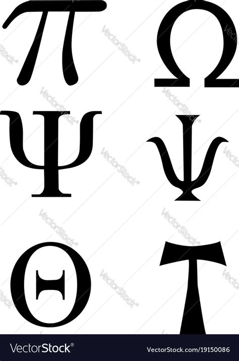 Greek signs and symbols - tattoo Royalty Free Vector Image