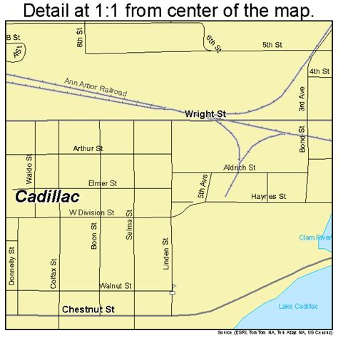 Cadillac Michigan Street Map 2612320