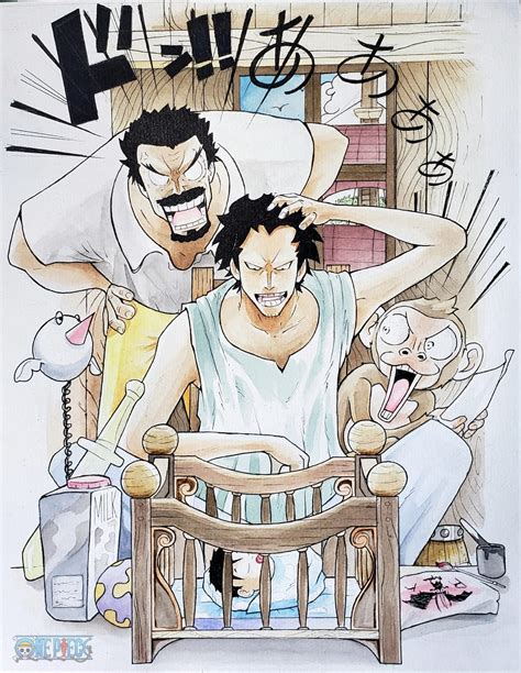 Dragon tell Garp what will happen to Luffy Desayes el orco - Illustrations ART street