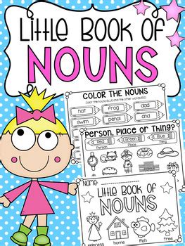 Little Book of Nouns - Half Page Printable Worksheet Booklet by My Teaching Pal