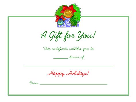 Free Printable Holiday Gift Certificate Template - Printable Templates