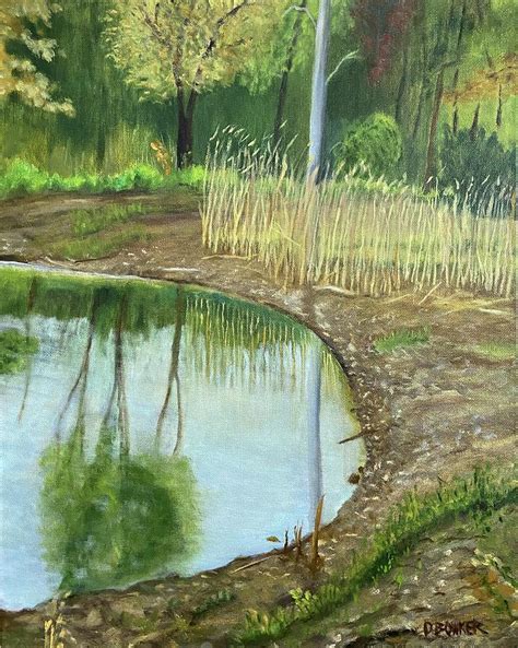 Pond Reeds Painting by David Bowker - Fine Art America