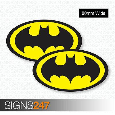 2 x BATMAN STICKERS 80mm Wide Vinyl Car Logo Stickers Laptop Bike Van Skateboard | eBay