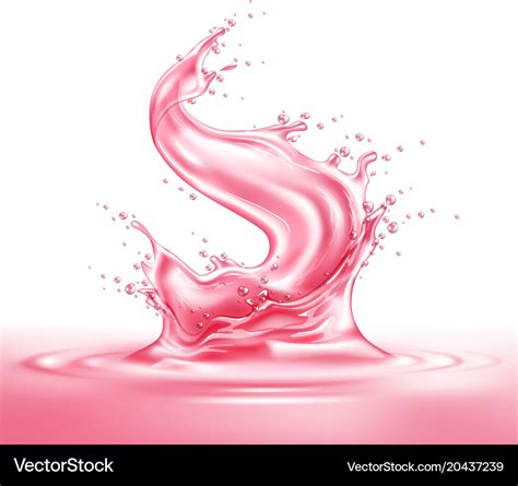 Realistic strawberry slice juice splash Royalty Free Vector