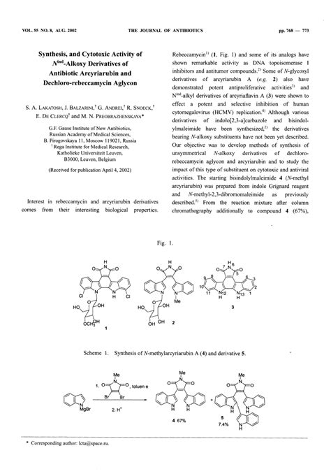 (PDF) Synthesis and Cytotoxic Activity of Nind-Alkoxy Derivatives of ...