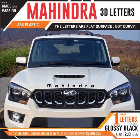 Buy CarMetics Mahindra 3d Letters 3d stickers for Mahindra Thar emblem ...