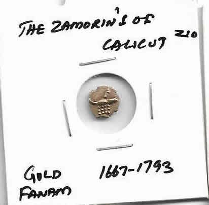 The Zamorins of calicut - 1667 - 1793 gold fanam coin Z10 - KB Coins ...