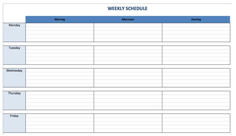 Weekly Class Schedule Maker – planner template free