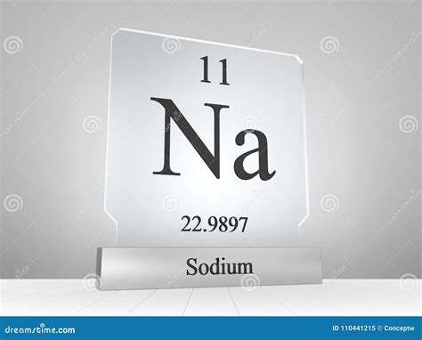 Sodium Symbol on Modern Glass and Metal Icon Stock Illustration - Illustration of steel, table ...