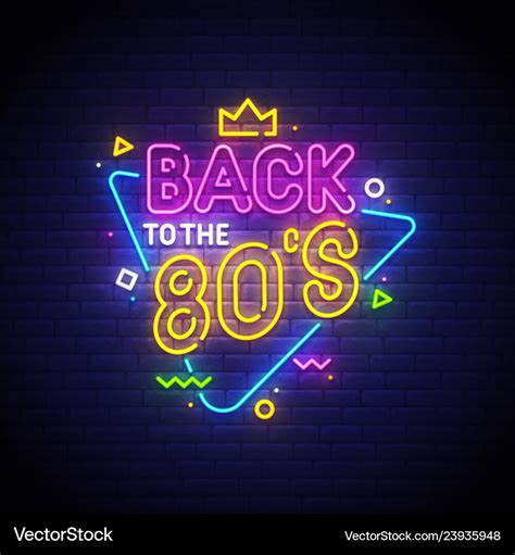 Back to the 80s neon sign Royalty Free Vector Image