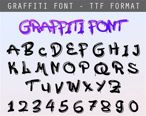 Graffiti Font, Urban Font Font Bundle TTF Alphabet Letters Numbers Cricut Fonts Digital Download ...