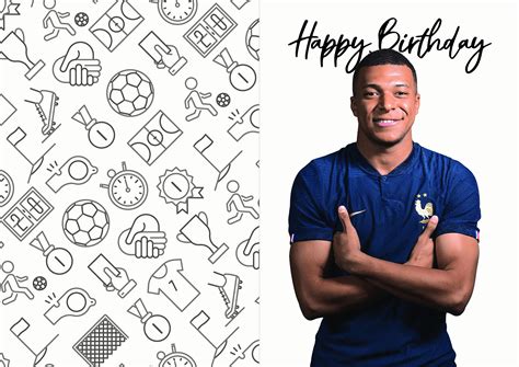 Mbappe Birthday Card Digital Download Kylian Mbappe Card - Etsy