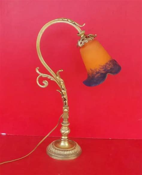 LAMPE DE BUREAU ou salon art deco avec sa tulipe DEGUE EUR 220,00 - PicClick FR
