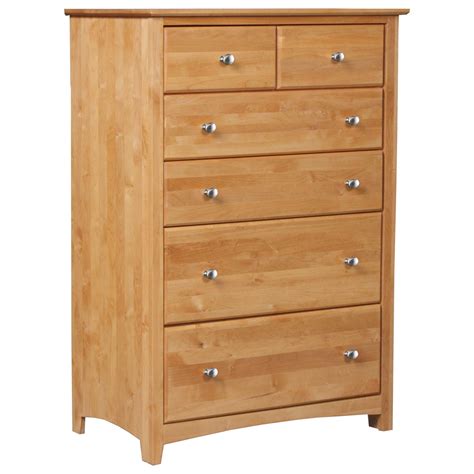 Archbold Furniture Shaker Bedroom 10279714 Wide 6-Drawer Chest with 2 ...