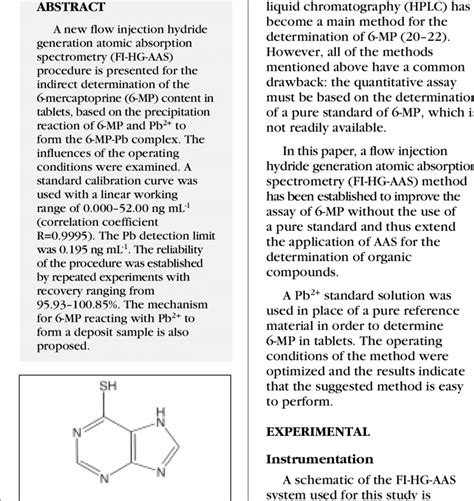 Chemical structure of 6-Mercaptopurine. | Download Scientific Diagram