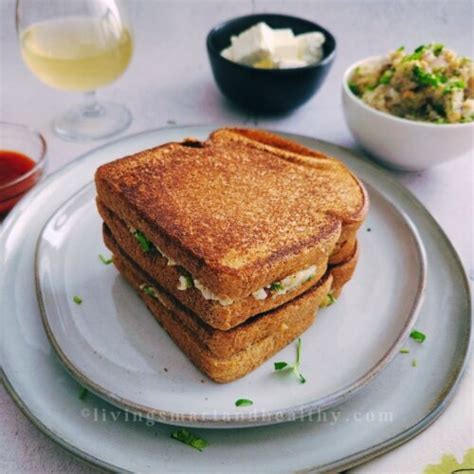 Paneer Sandwich Recipe | Paneer Grilled Sandwich - Living Smart And Healthy