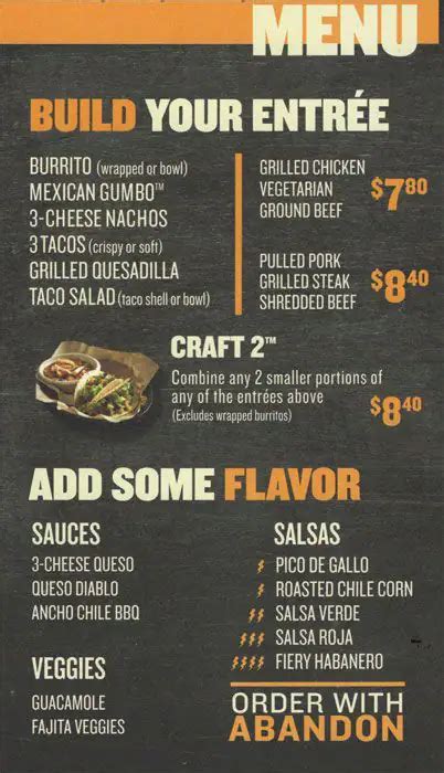 Qdoba Mexican Grill Menu, Menu for Qdoba Mexican Grill, Vernon Hills ...