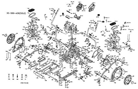 Sole E25 Elliptical Parts Diagram