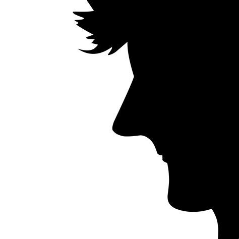 Man's face silhouette vector design from the side suitable for stickers ...