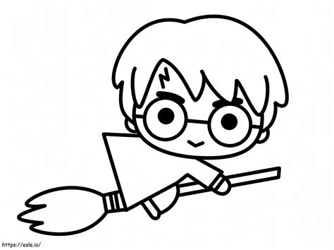 Coloriage Harry Potter mignon à imprimer dessin