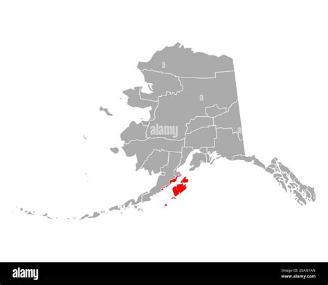 Map of Kodiak Island in Alaska Stock Photo - Alamy