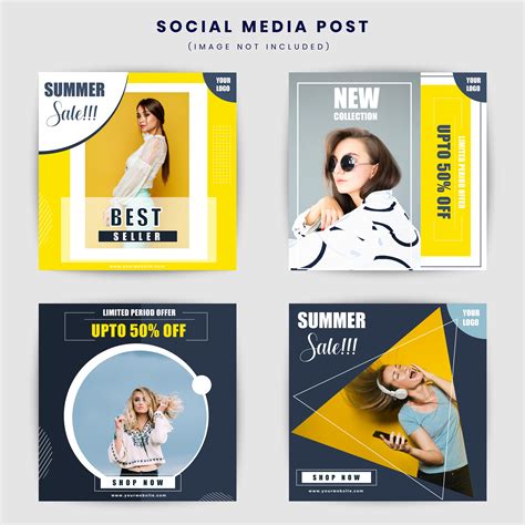 Geometric social media post design template 679612 Vector Art at Vecteezy