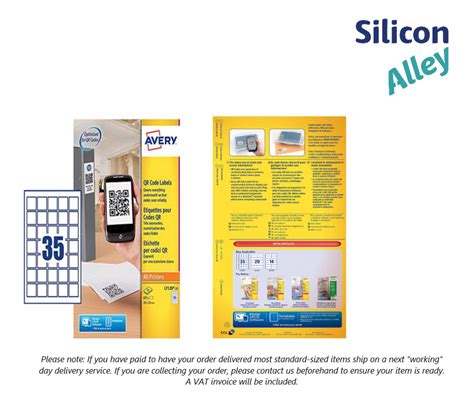 Avery L7120-25 Block Out Product Labels QR Code Printing 875 Labels 2 packs | Silicon Alley