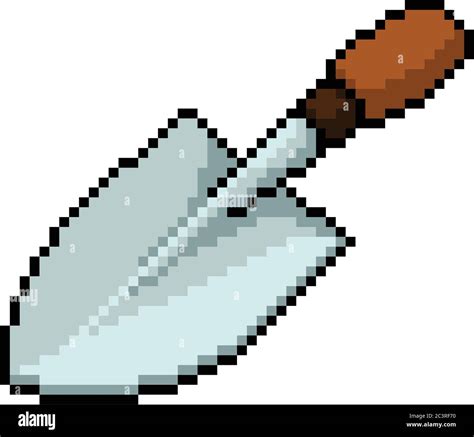 vector pixel art shovel isolated cartoon Stock Vector Image & Art - Alamy