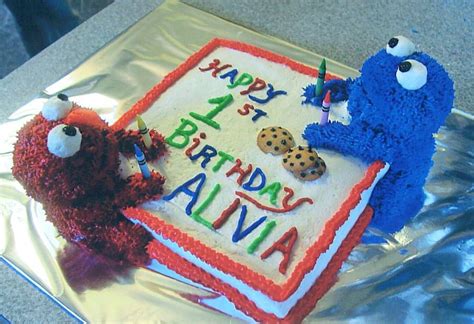 Elmo Cookie Monster Cake - CakeCentral.com